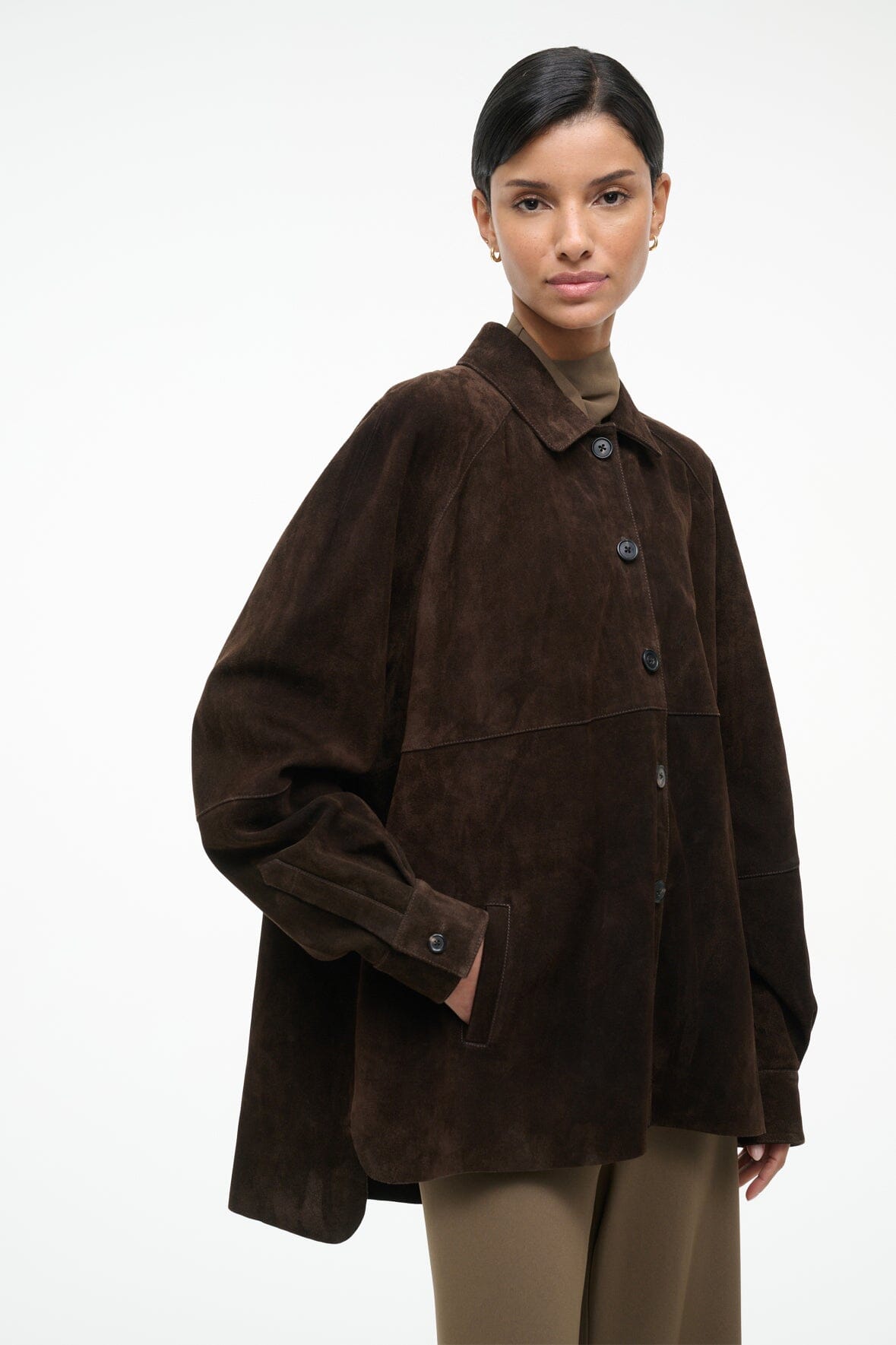 JOSETTE SUEDE SHIRT | ESPRESSO