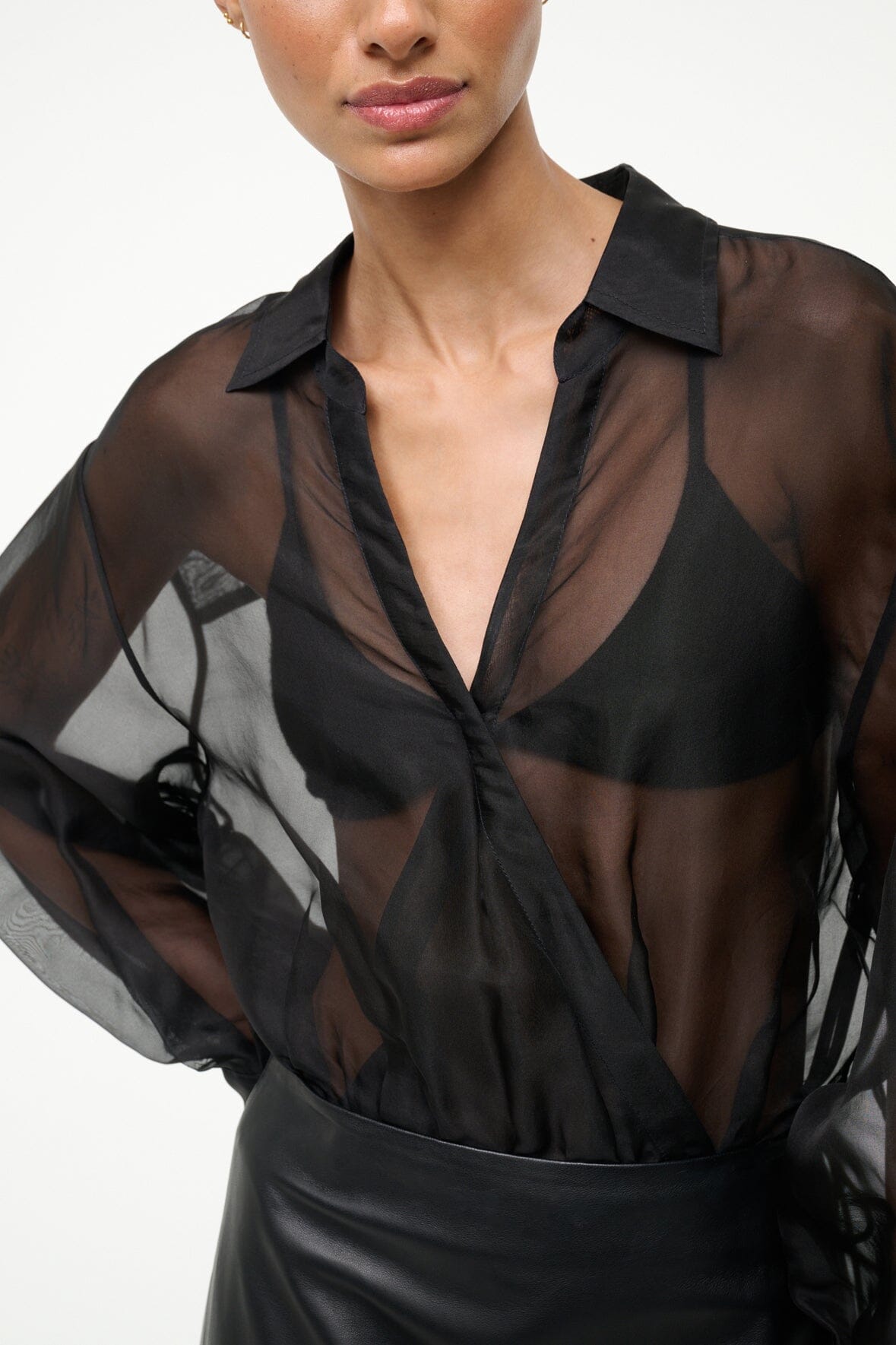 EVE SILK BODYSUIT | BLACK